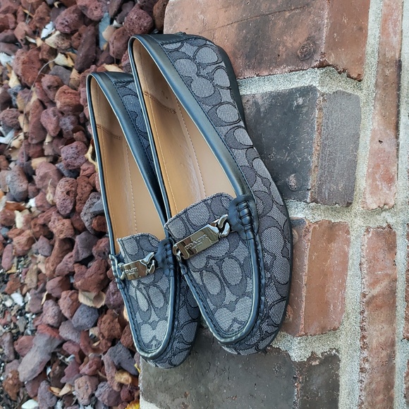Coach Womens Olive Monogram Canvas Loafer Size 9.5 B Designer Comfort Classic - Picture 1 of 16